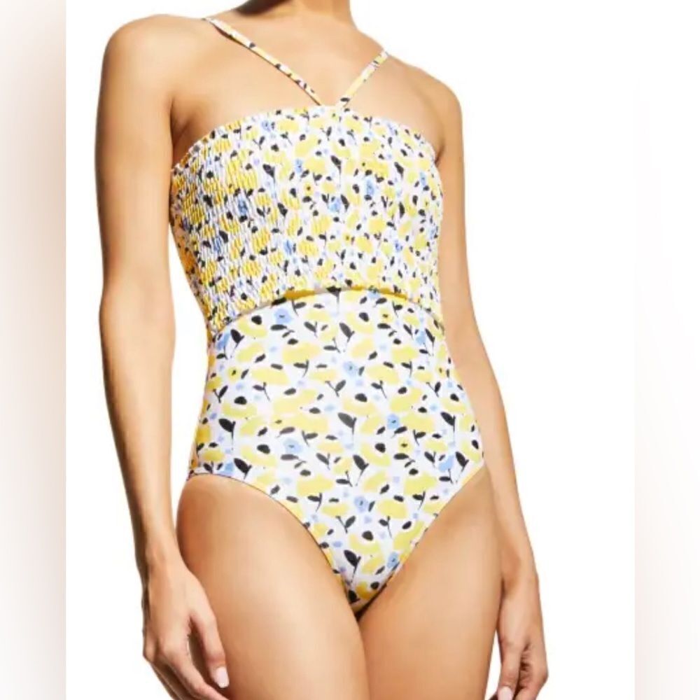 TANYA TAYLOR
Kendra Floral-Print Smocked One-Piece Swimsuit NWT Size L